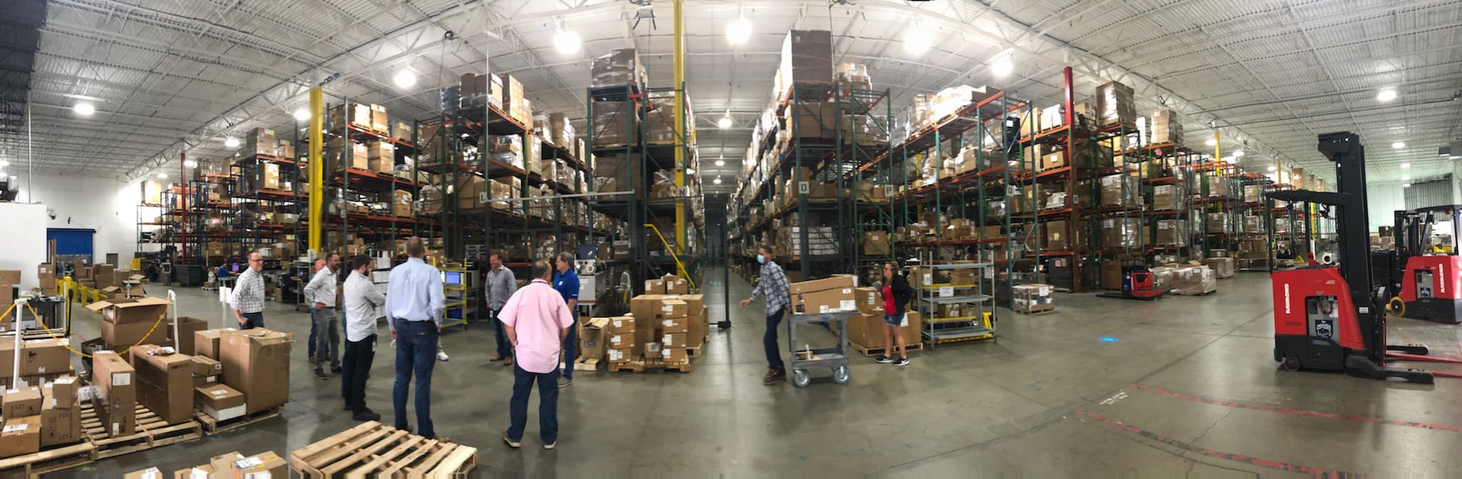 The UCS Logistics team on the warehouse floor in Urbancrest, Ohio